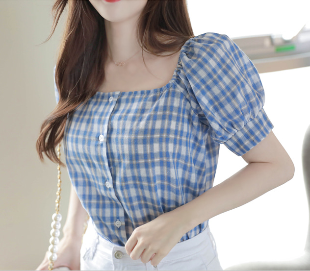 ♥당일배송♥상큼체크*blouse/a0596