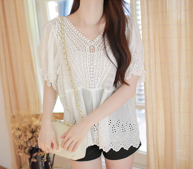 (30%)레이스펀칭*blouse/a0591